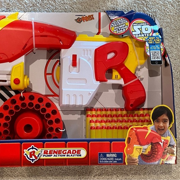 NEW Ryan's World Foam Dart Tag Renegade Pump Action Barrel Blaster- 80 Darts - Picture 4 of 4